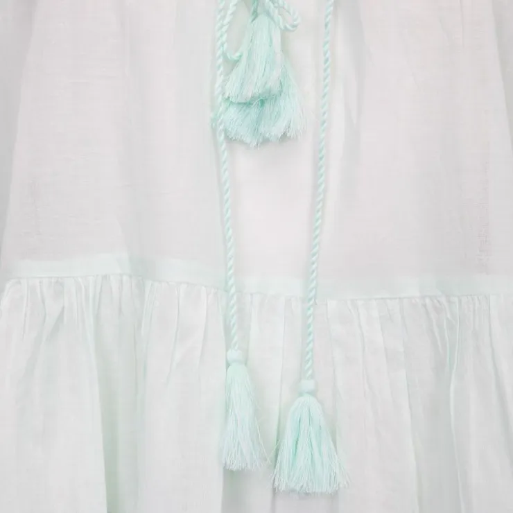 ANTIK BATIK Robe hita manches longues à nouer couleur clair Femme VERT CLAIR Hot