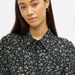 OBJECT Robe Janni chemise à petites fleurs Femme NOIR Sale