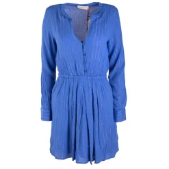 LA PETITE ETOILE Robe juana manches longues ajustée avec liseré doré Femme BLEU ROI Outlet