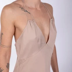 CALVIN KLEIN Robe longue à bretelles dos nu Femme BEIGE Outlet