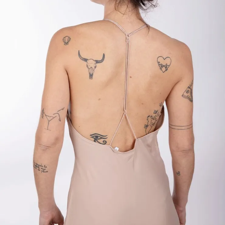 CALVIN KLEIN Robe longue à bretelles dos nu Femme BEIGE Outlet