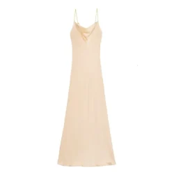 LA PETITE ETOILE Robe longue à bretelles kelis Femme BEIGE