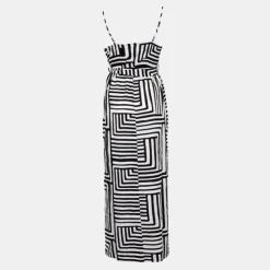VERO MODA Robe longue à motif graphique joy col V droite Femme BLANC Outlet