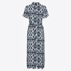 VERO MODA Robe longue avec imprimé éthnique à nouer Femme BLEU FONCE Clearance