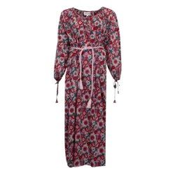 ANTIK BATIK Robe longue blossom fleurie manches longues Femme ROUGE Sale