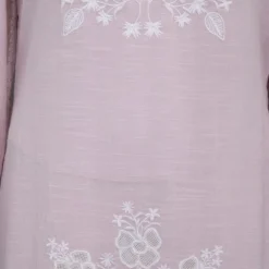 ANTIK BATIK Robe longue caftan vana avec broderie blanche Femme ROSE POUDRE