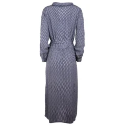 LA PETITE ETOILE Robe longue col chemise niko imprimé géométrique Femme BLEU FONCE Hot