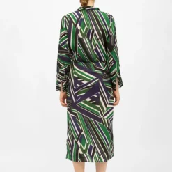 LA PETITE ETOILE Robe longue effet portefeuille col V rheda manches longues Femme VERT Outlet