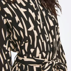 JDY Robe longue manches longues Divya col chemise regular fit black sandshell Femme BLANC ECRU Online