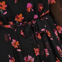 ONLY CARMAKOMA Robe longue e à fleurs mi transparent Femme NOIR Sale