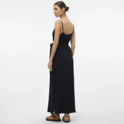 VERO MODA Robe longue e ceinturée avec fentes Femme NOIR Online
