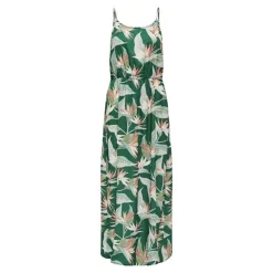 ONLY Robe longue sans manche col rond motif fleurs tropicales Femme VERT Sale