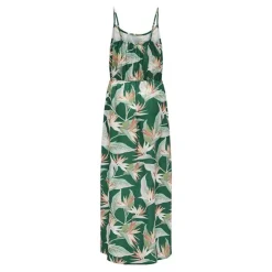 ONLY Robe longue sans manche col rond motif fleurs tropicales Femme VERT Sale