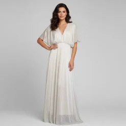 HOLLY AND JOEY Robe longue tres col v brillante Femme OR Best