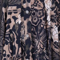 HOLLY AND JOEY Robe lya manches longues imprimé léopard et fleurs Femme VERT FONCE Discount