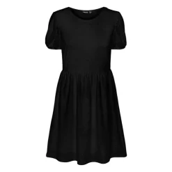 PIECES Robe manches courtes en broderie anglaise Femme NOIR New