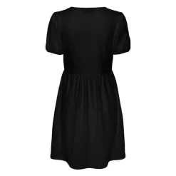 PIECES Robe manches courtes en broderie anglaise Femme NOIR New