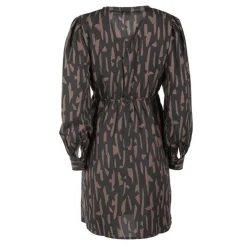 JDY Robe manches longues Divya col en V regular fit Femme MARRON New