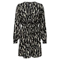 JDY Robe manches longues Divya col en V regular fit Femme BLANC ECRU Clearance