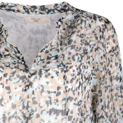 DEELUXE 74 Robe manches longues imprimée léopard Femme BEIGE Best