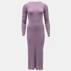 BILL TORNADE Robe maxi maille torsadée col rond Femme VIOLET CLAIR Best