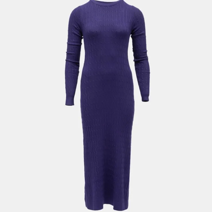BILL TORNADE Robe maxi maille torsadée col rond Femme VIOLET
