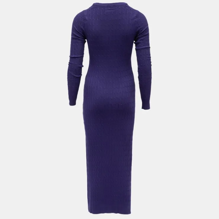 BILL TORNADE Robe maxi maille torsadée col rond Femme VIOLET