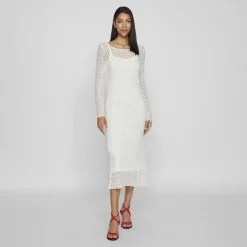 VILA Robe midi Selina snow white Femme BLANC Hot