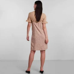 PIECES Robe mi-longue à bretelles col V Femme BEIGE Discount
