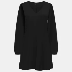 ONLY Robe nova col V manches longues Femme NOIR Hot