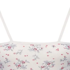 BILL TORNADE Robe nuisette en coton bretelles délicates avec fleurs Femme BLANC ECRU Best