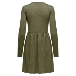 JDY Robe patineuse manches longues col ras de cou Femme KAKI Best