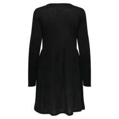 JDY Robe patineuse manches longues col ras de cou Femme NOIR Hot