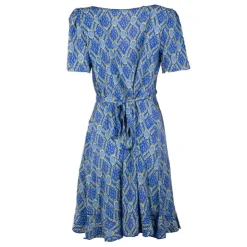 LA PETITE ETOILE Robe portefeuille manches courtes bridgette à motif Femme BLEU
