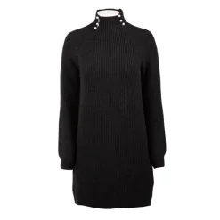 ONLY Robe pull col montant perles Femme NOIR Discount