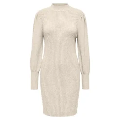 ONLY Robe pull Kattie ajustée col montant Femme BLANC ECRU Hot