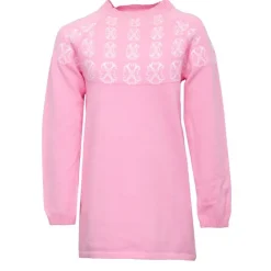 CXL BY CHRISTIAN LACROIX Robe pull maille fine manches longues imprimé logo Fille ROSE CLAIR Clearance
