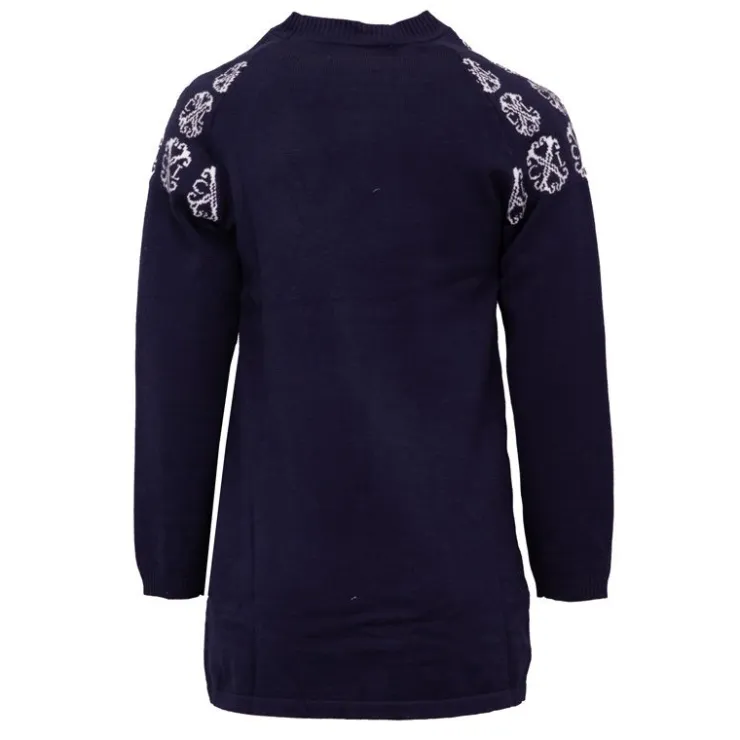CXL BY CHRISTIAN LACROIX Robe pull maille fine manches longues imprimé logo Fille BLEU FONCE