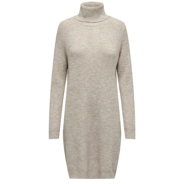 ONLY Robe pull Silly col roulé à manches longues Femme BEIGE Outlet