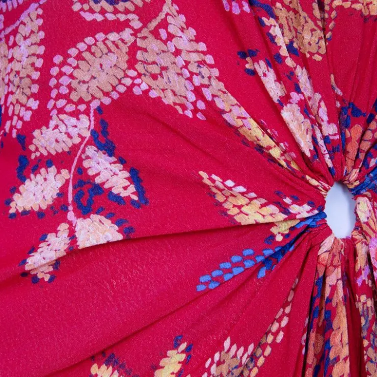 LA PETITE ETOILE Robe longue Riberra fleurie Femme ROUGE Clearance