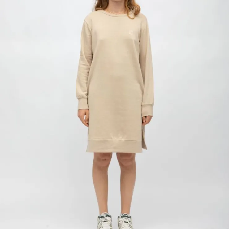 BILL TORNADE Robe sweat mi longue marianne manches longues Femme BEIGE