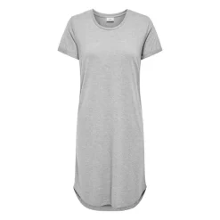 JDY Robe t-shirt manches courtes unie Femme GRIS CLAIR Hot