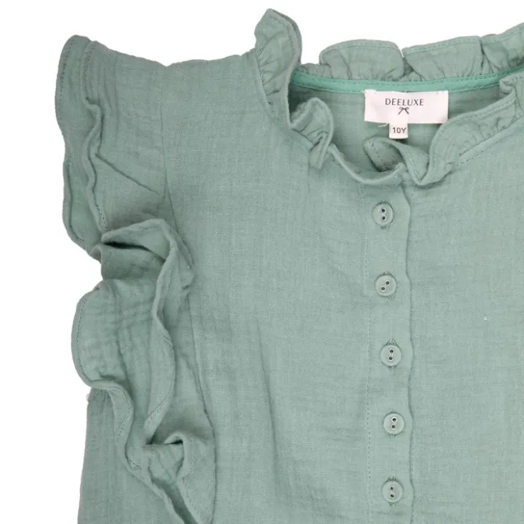 DEELUXE 74 Robe menthe volants et boutons devant Enfant VERT Best