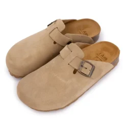 I AM Sabots en cuir lisse daim à boucle Femme BEIGE Sale