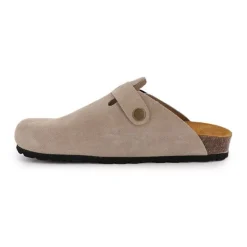 I AM Sabots en cuir lisse daim à boucle Femme GRIS CLAIR Sale