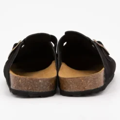 I AM Sabots en cuir lisse daim à boucle Femme NOIR Best