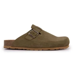 I AM Sabots en cuir lisse daim à boucle Femme KAKI Online