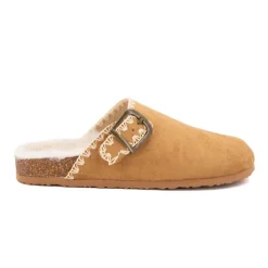 BURTON OF LONDON Sabots fourrés liseré crochets Sunny Femme MARRON Discount