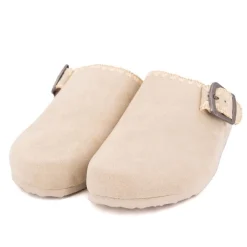 BURTON OF LONDON Sabots fourrés liseré crochets Sunny Femme BEIGE Online