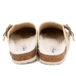 BURTON OF LONDON Sabots fourrés liseré crochets Sunny Femme BEIGE Online